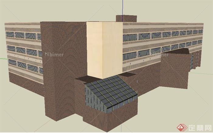 现代科研中心建筑设计su模型