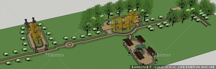 Sketch Up 景观模型---巴洛克小公园景观