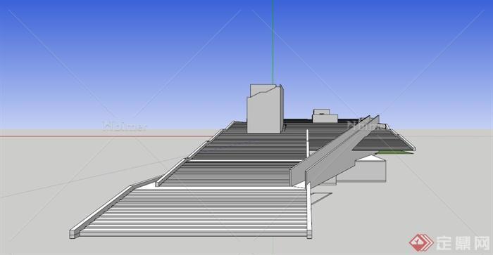 著名飞鸟博物馆建筑SU模型