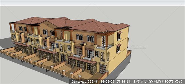 联排别墅建筑规划设计详细su模型