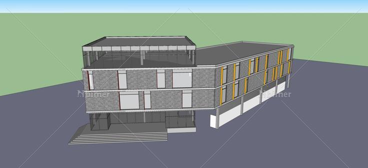 现代风格办公楼(51039)su模型下载