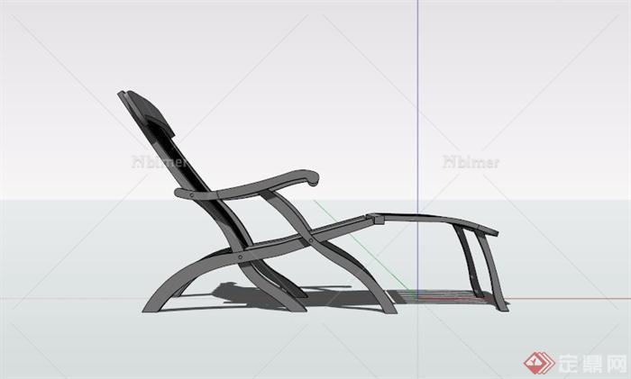 现代户外灰色躺椅设计SU模型[原创]