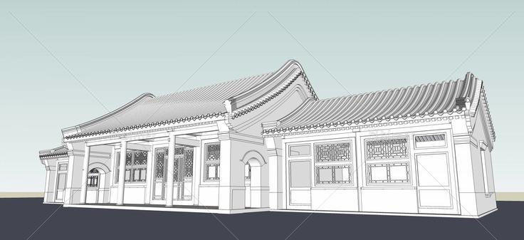 四合院正房(58409)su模型下载