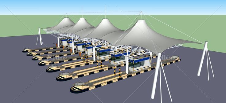 高速路收费处(46728)su模型下载