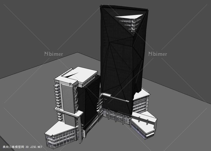局部1 高层办公楼su模型