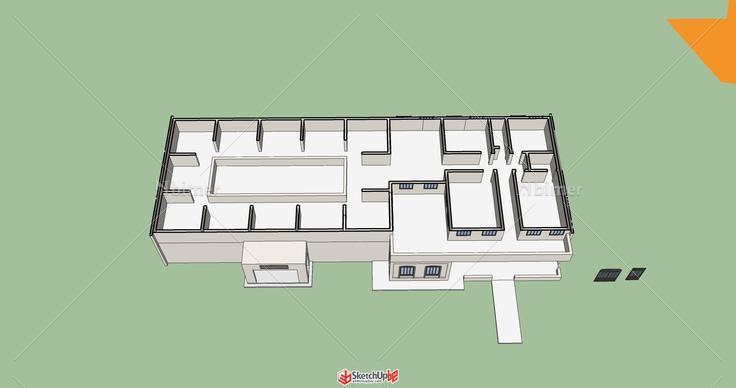 中式展厅模型 附带两个门