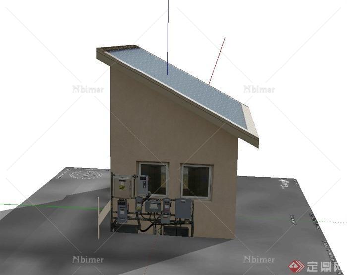 某小区门卫室建筑设计SU模型