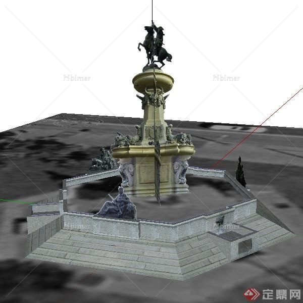 景观喷泉水景设计方案SU模型4