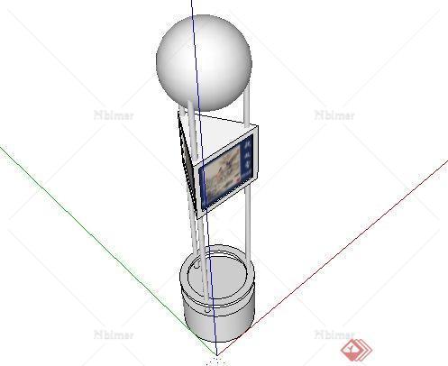 现代风格群组景观灯柱SketchUp(SU)3D模型
