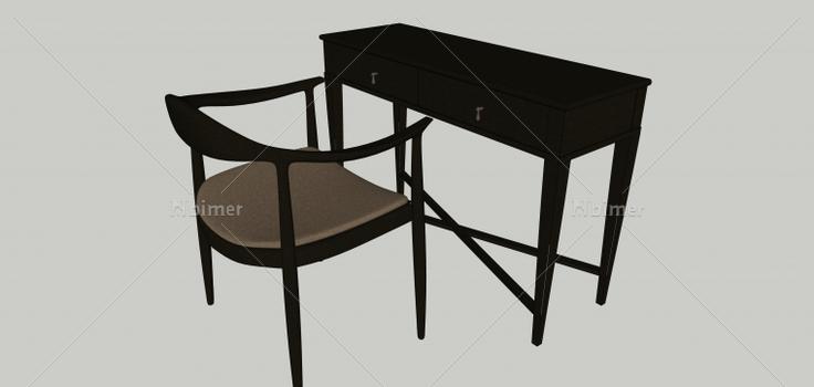 组合桌椅SketchUp模型下载分享 组合桌椅，喜欢的