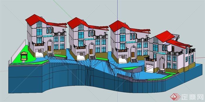 某漂亮别墅小区建筑设计su模型