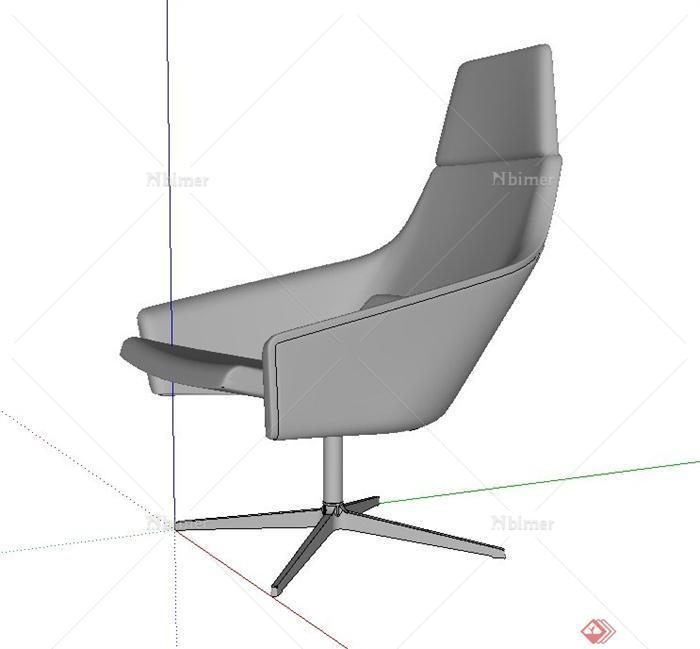 现代办公室内单人椅子设计SU模型[原创]