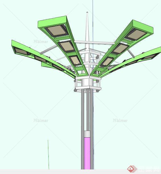 现代风格灯柱路灯设计su模型