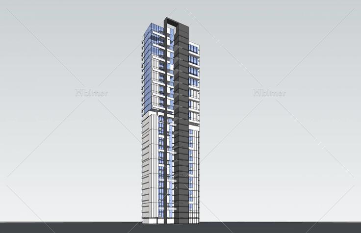 现代高层住宅楼(42301)su模型下载