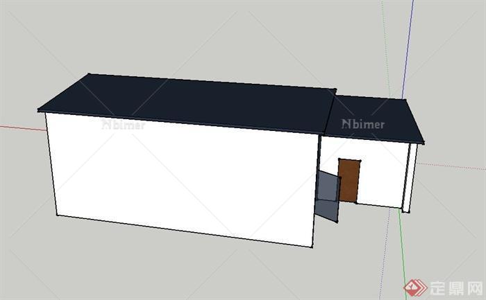 某现代单层形体室建筑设计SU模型