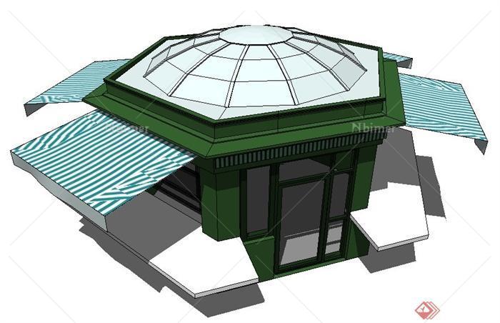 某现代风格售卖亭设计su模型