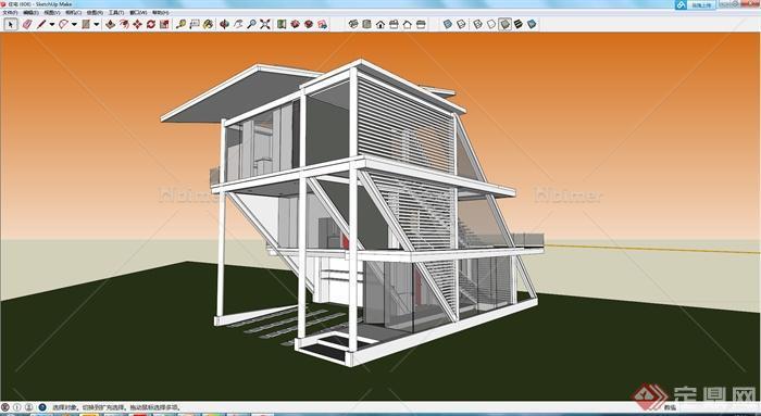 某地现代住宅建筑设计方案SU模型5