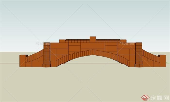 现代木质共形园桥设计SU模型[原创]