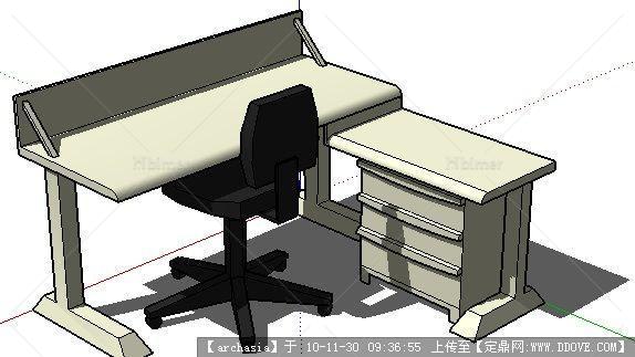 sketchup办公桌模型