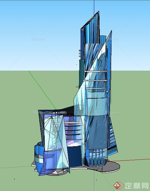 某现代风格高层商务中心建筑设计su模型