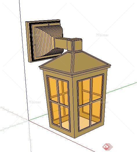 一个庭院壁灯设计SU模型