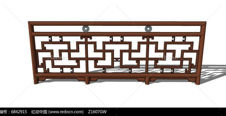 中式古典护栏模型