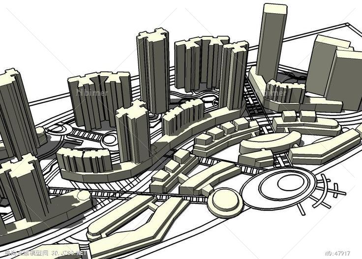 0556规划现代总图 su模型 3d规划