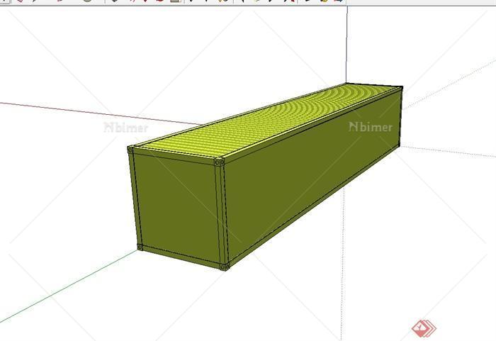 现代黄色以集装箱为元素素材车厢设计SU模型[原创
