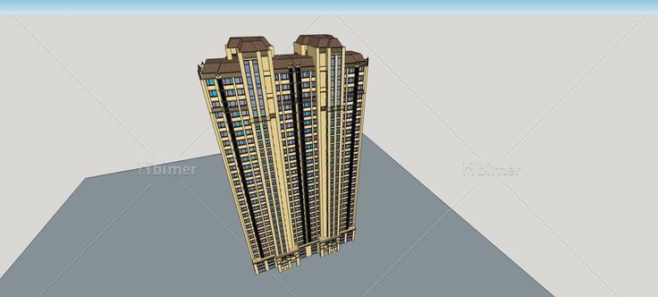 新古典风格高层住宅公寓(75473)su模型下载