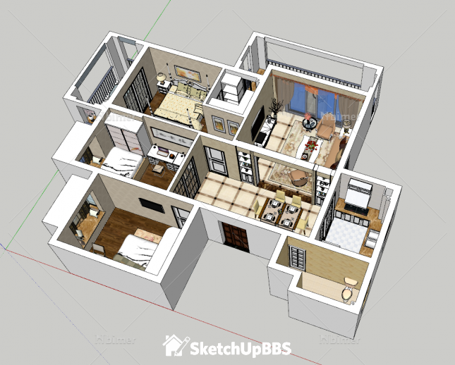 刚做的欧式，分享下SketchUp模型下载。（值得下