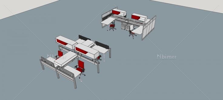 室内家具--办公桌(79450)su模型下载