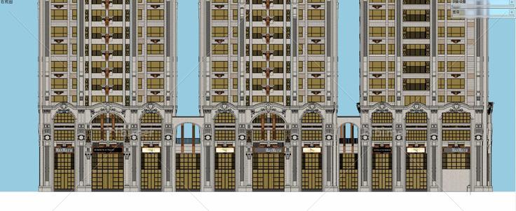 台湾欧式高层住宅(72543)su模型下载