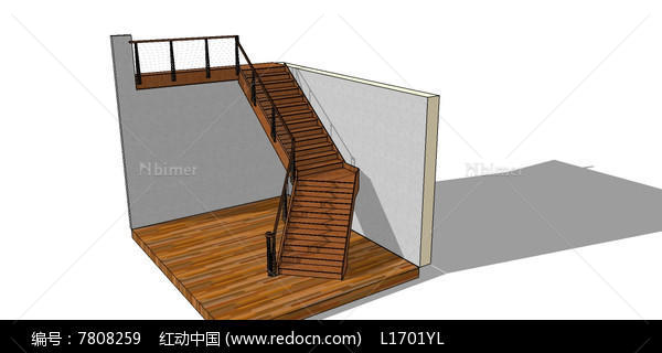 木制楼梯SU模型
