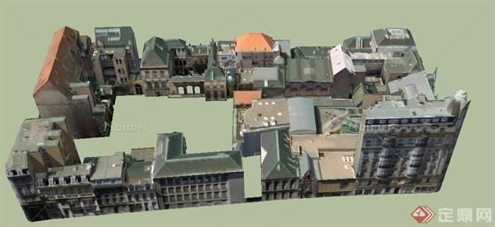 某欧式住宅社区整体建筑设计SU模型