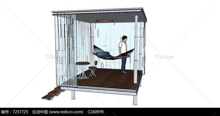 休闲吊床su模型
