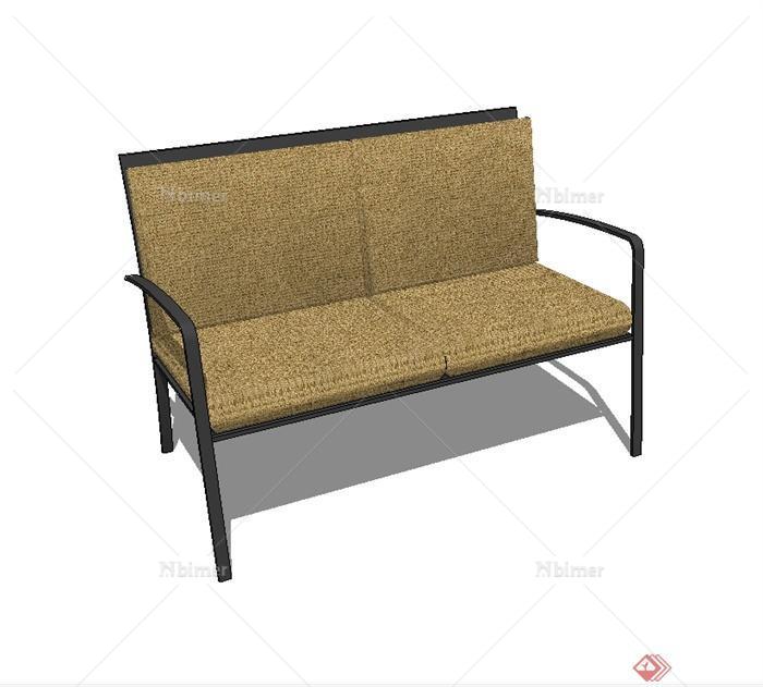 某现代风格精致详细沙发椅设计su模型[原创]