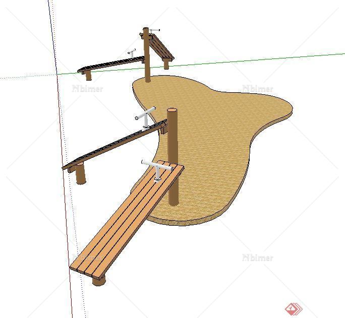 木质儿童游乐设施设计SU模型