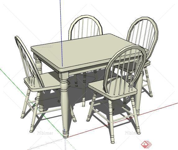 一套桌椅设计的SU模型