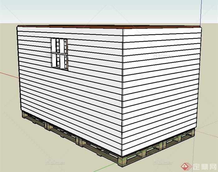 现代集装箱式仓库建筑设计SU模型