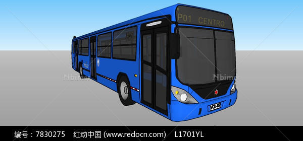 公交汽车巴士的SU模型
