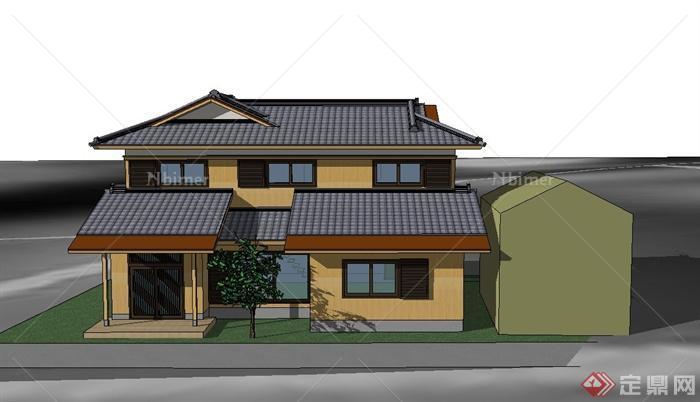 某两层日式住宅建筑设计SU模型