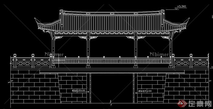 古典中式园林长廊亭设计cad施工图