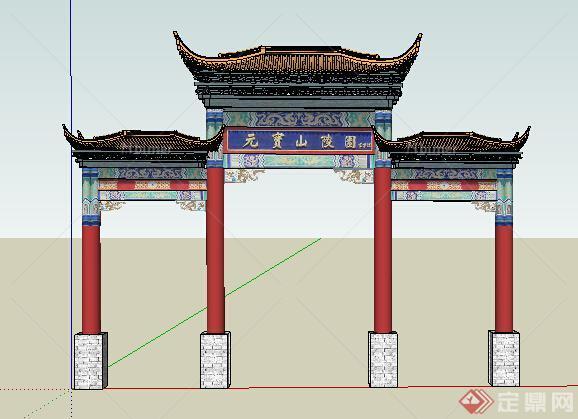 园林景观之牌坊设计方案SU模型8