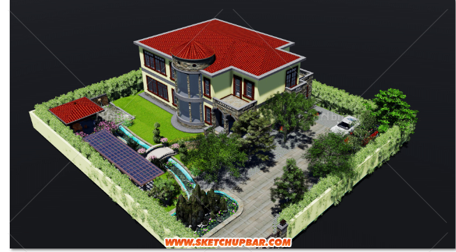 庭院设计提供SketchUp模型下载