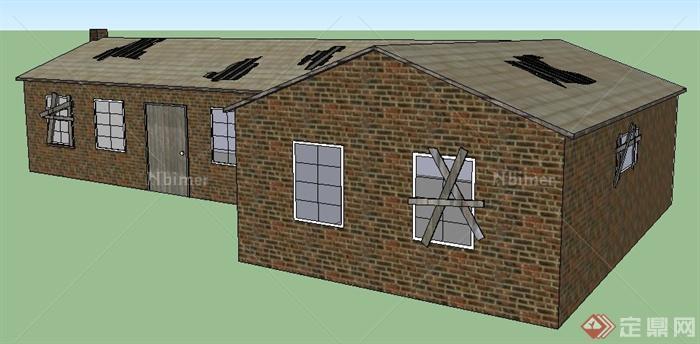 一栋简陋民房建筑设计SU模型