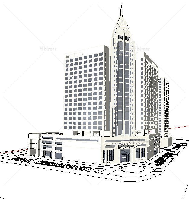 萧山公建酒店公寓建筑设计方案（含SU模型、CAD方