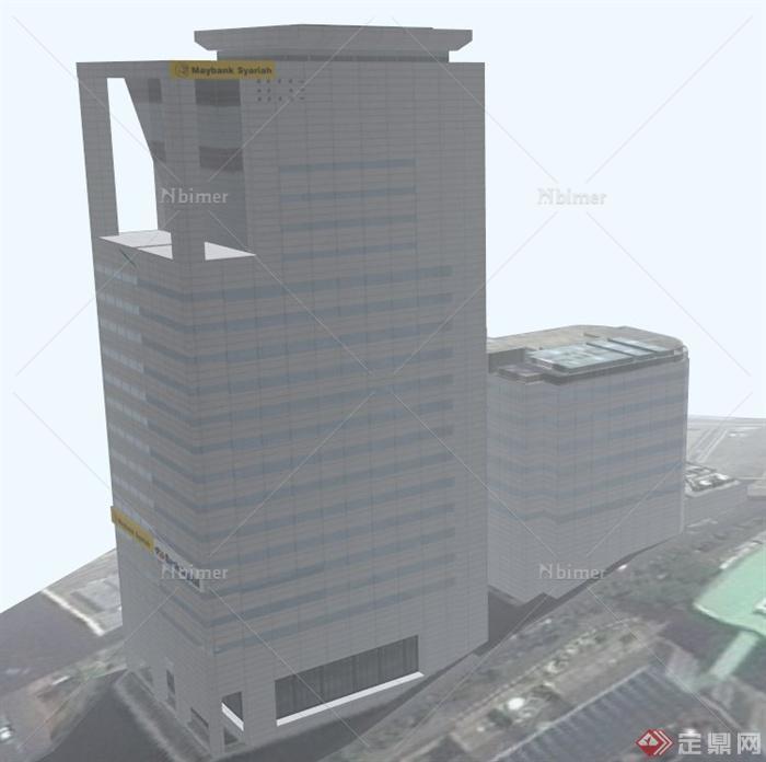 某办公大楼建筑设计SU模型1