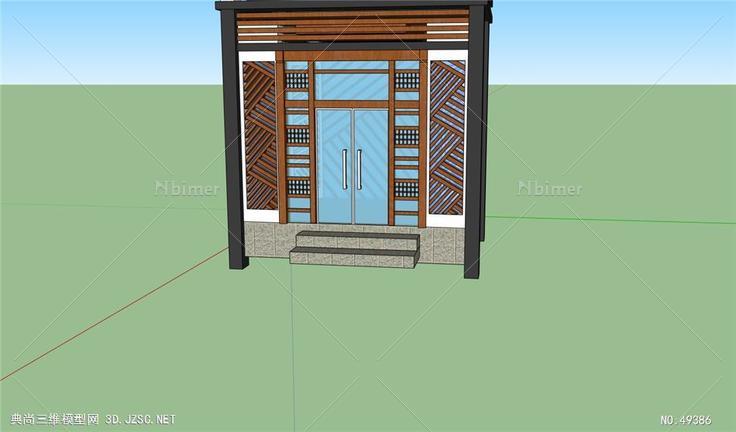 警卫室门卫保安室 su模型3d