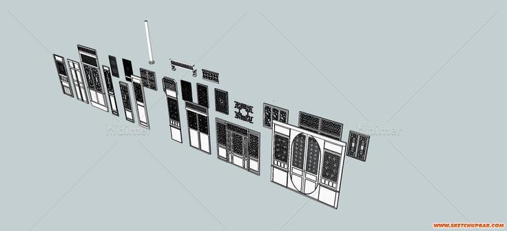 发一组从测绘中提取的古建门窗元素