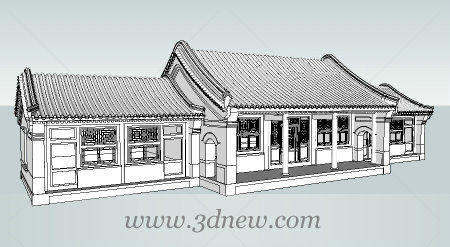 四合院正房sketchup模型